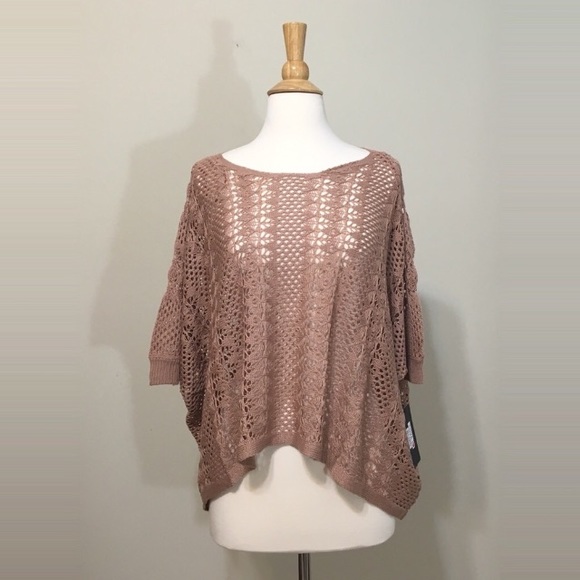 Crochet Knit Cropped Top Dusty Rose - Picture 6 of 7